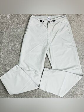 Vintage Gap Factory Men’s Off White Pants Sz S Drawstring Ankle Zippers Pocket